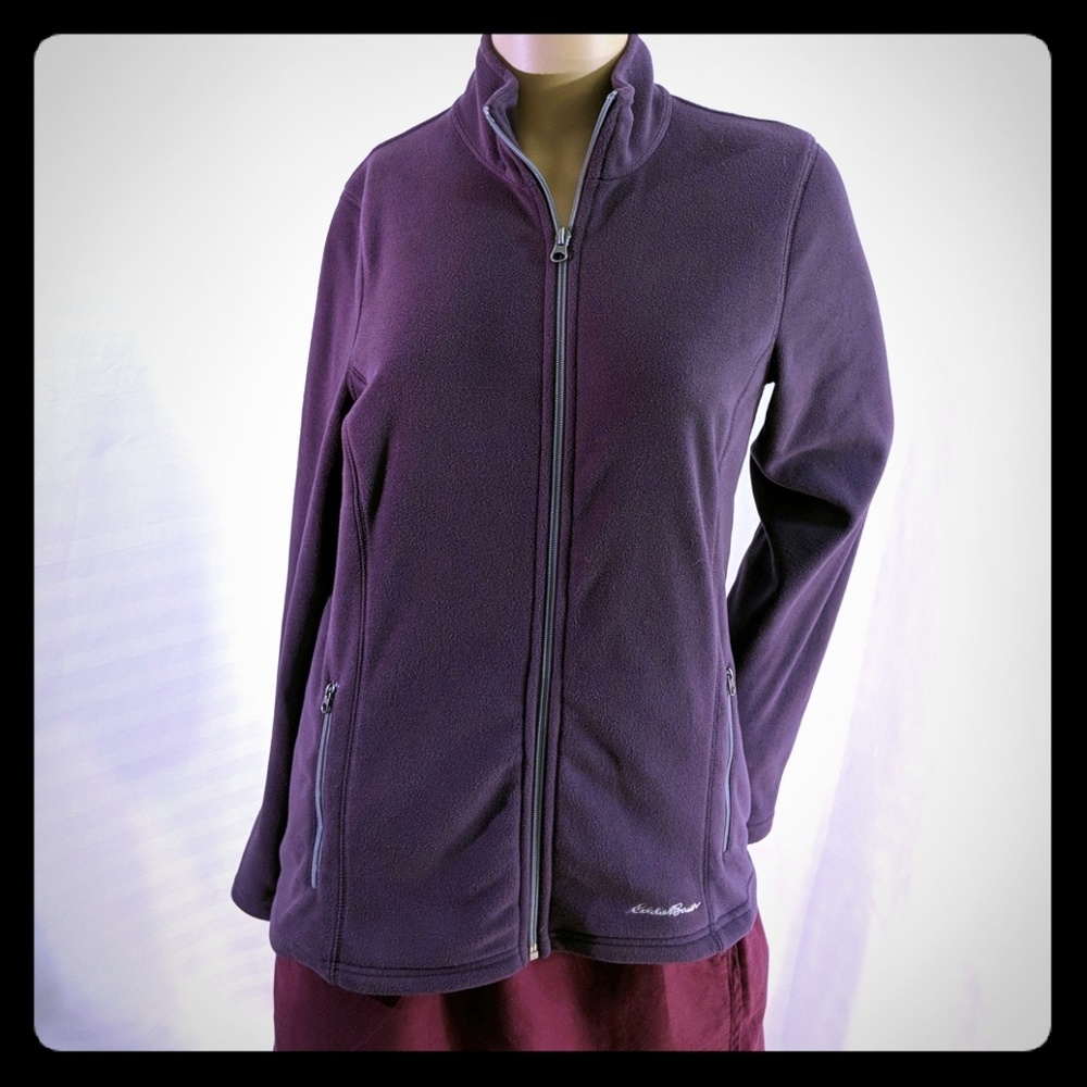 Eddie Bauer zip-up fleece tracksuit top purple S